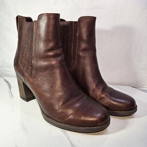Timberland Women's Chelsea  Leather Brown Boots Booties Size 8 Ankle
